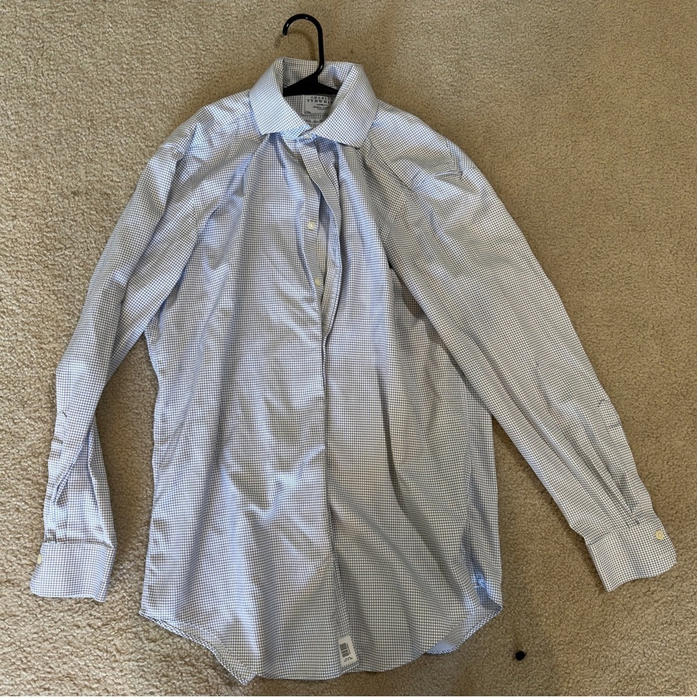 Men's Charles Tyrwhitt Extra-Slim Non-Iron Checkered Dress Shirt